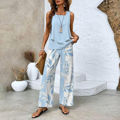 Set de două piese - top și pantaloni asortați 