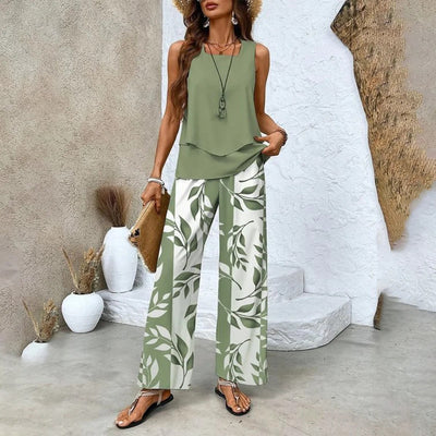 Set de două piese - top și pantaloni asortați 