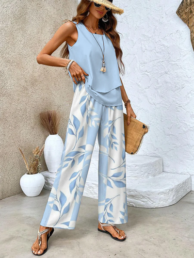 Set de două piese - top și pantaloni asortați 