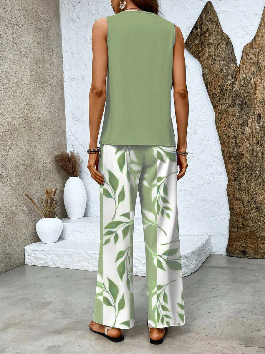 Set de două piese - top și pantaloni asortați 