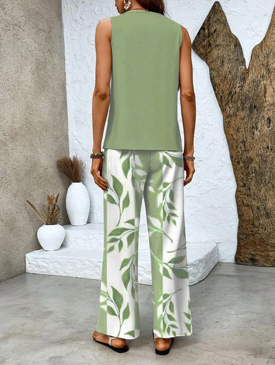 Set de două piese - top și pantaloni asortați 