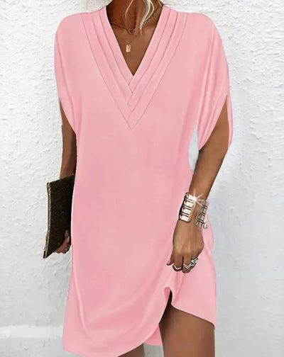 Rochie elegantă uni cu mâneci evazate 