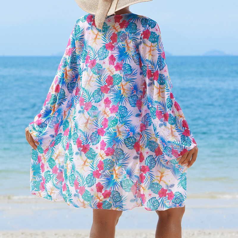 Costum de baie sexy cu imprimeu pentru femei, set de 3 piese