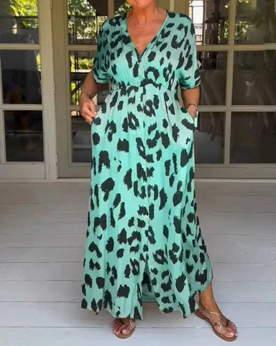 Aurora™ | Rochie maxi cu leopard