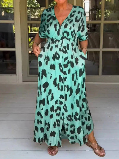 Aurora™ | Rochie maxi cu leopard