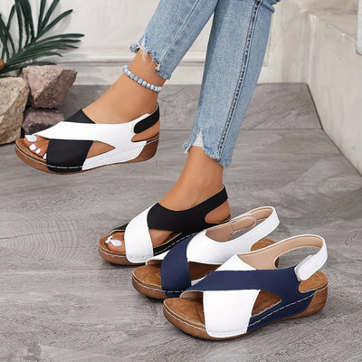 Sandale ortopedice ultra-confortabile cu toc înclinat pentru femei