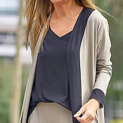 Ansamblu 3 piese pentru femeie: cardigan, top și pantalon large 